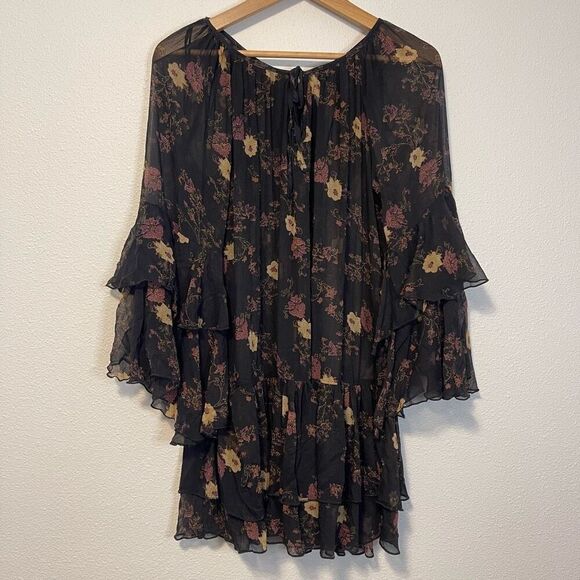 Free People Sunsetter Sheer Floral Dress Size Medium - Picture 1 of 9